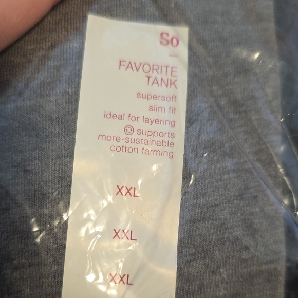 NWT bundle of 2 SO Women's Favorite Tank Tops Sz XXL - Heather Grey & Navy Blue - Picture 9 of 9